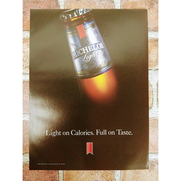 2004 Michelob Print Ad Light on Calories Full on Taste Beer Bottle Neck Image - Picture 3 of 7